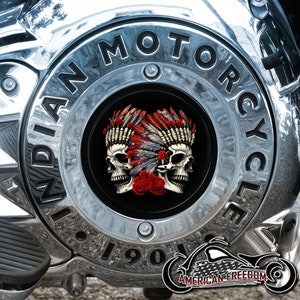 Indian Motorcycles 2014-2020 Thunder Stroke Derby Insert - Indian Skull Roses Red