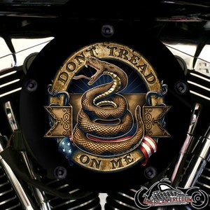 Harley Davidson Custom High Flow Round Air Cleaner Cover & Mounting Kit - Don&#39;t Tread