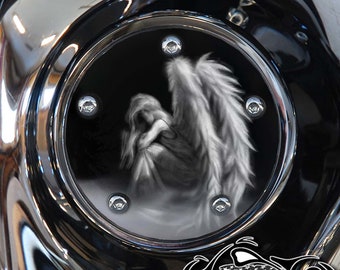 Harley Davidson Custom Made Timing / Points Cover - For all Big Twin, Twin Cam, Milwaukee 8 & Sportster Models - Faded Angel