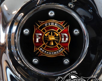 Couvercle de calage/pointes sur mesure Harley Davidson - Pour tous les modèles Big Twin, Twin Cam, Milwaukee 8 et Sportster - pompier