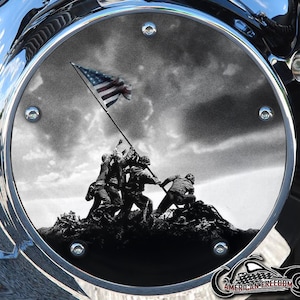 Harley Davidson Custom Made Derby Abdeckung oder Timing Abdeckung (Ihre Wahl) Für alle Big Twin, Twin Cam, Milwaukee 8 & Sportster - Iwo Jima