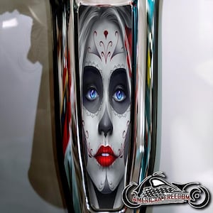 Harley Davidson Custom Made Dash Insert for 2024+ Street Glide & Road Glide Standard - Sugar Skull Red
