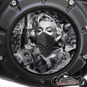 Indian Motorcycles 2015-2024 Scout Custom Derby Cover - BW Marilyn