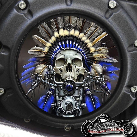 Indian Motorcycles Scout Custom Derby Cover Blue Indian Skull Etsy