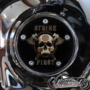 Harley Davidson Custom Made Timing / Points Cover - For all Big Twin, Twin Cam, Milwaukee 8 & Sportster Models -strike first skull