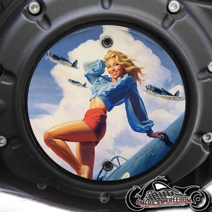 Indian Motorcycles 2015-2024 Scout Custom Derby Cover - Red Shorts Pin Up
