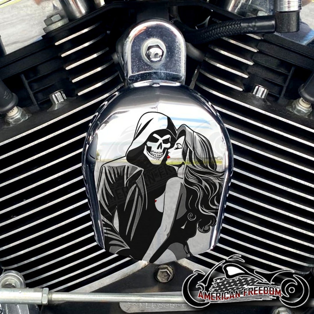 Harley-Davidson 48 スカルロゴカバー Harley Davidson CHROME Custom Made Horn Cover - Reaper's Darling