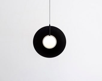 Modern pendant light perfect for living room decor - Saturn inspired hanging lamp - industrial ceiling light available in gold or black