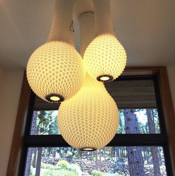 Set Of 3 Pendant Lights, Chandelier Lighting, Foyer Light, Modern Ceiling Lamp, Wicker Light Fixture, Designer Lamp, Office Lighting