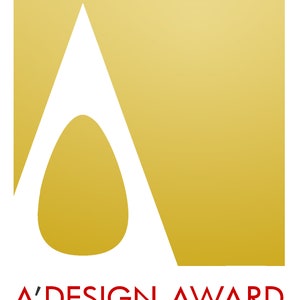 May include: A' Design Award Winner 2018 Gold award logo. The logo features a black stylised letter A with a gold background.