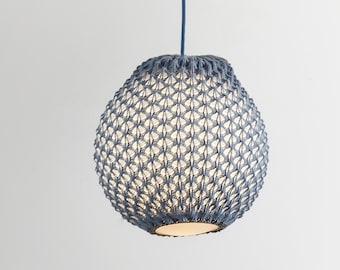 Modern chandelier lighting perfect for wedding decor - crochet pendant light in miniamlist style - sphere ceiling light fixture