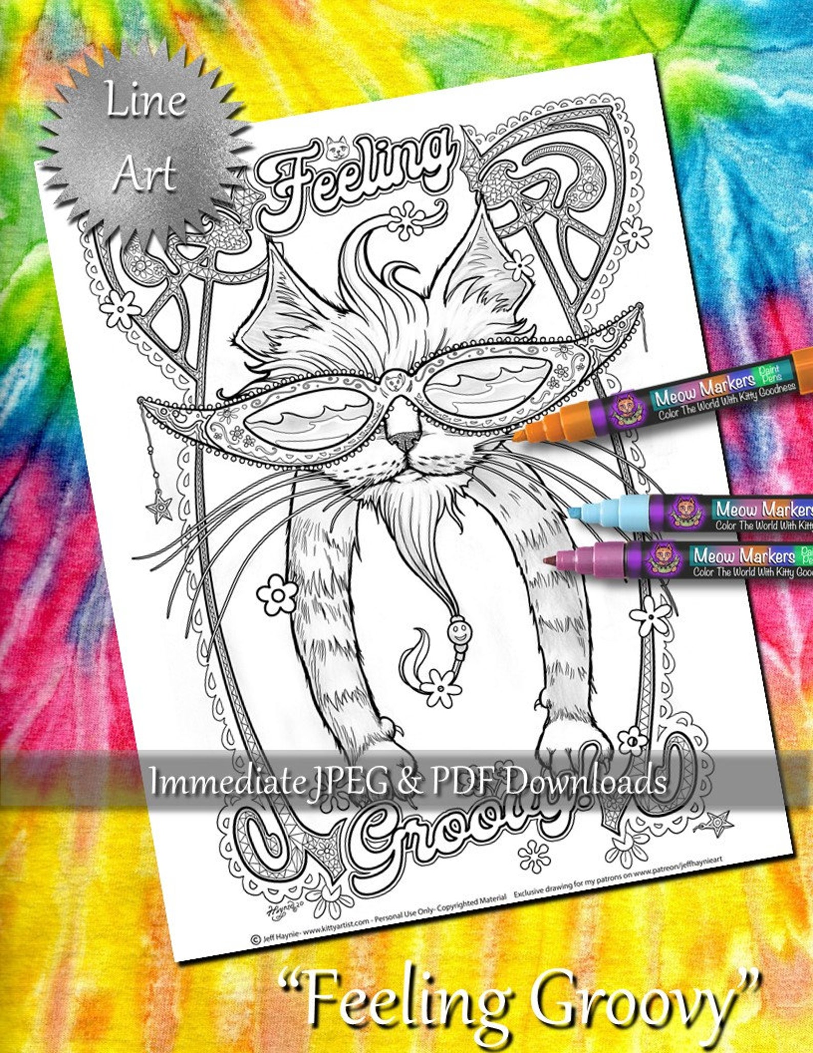 Feeling Groovy LINE ART VERSION | Etsy