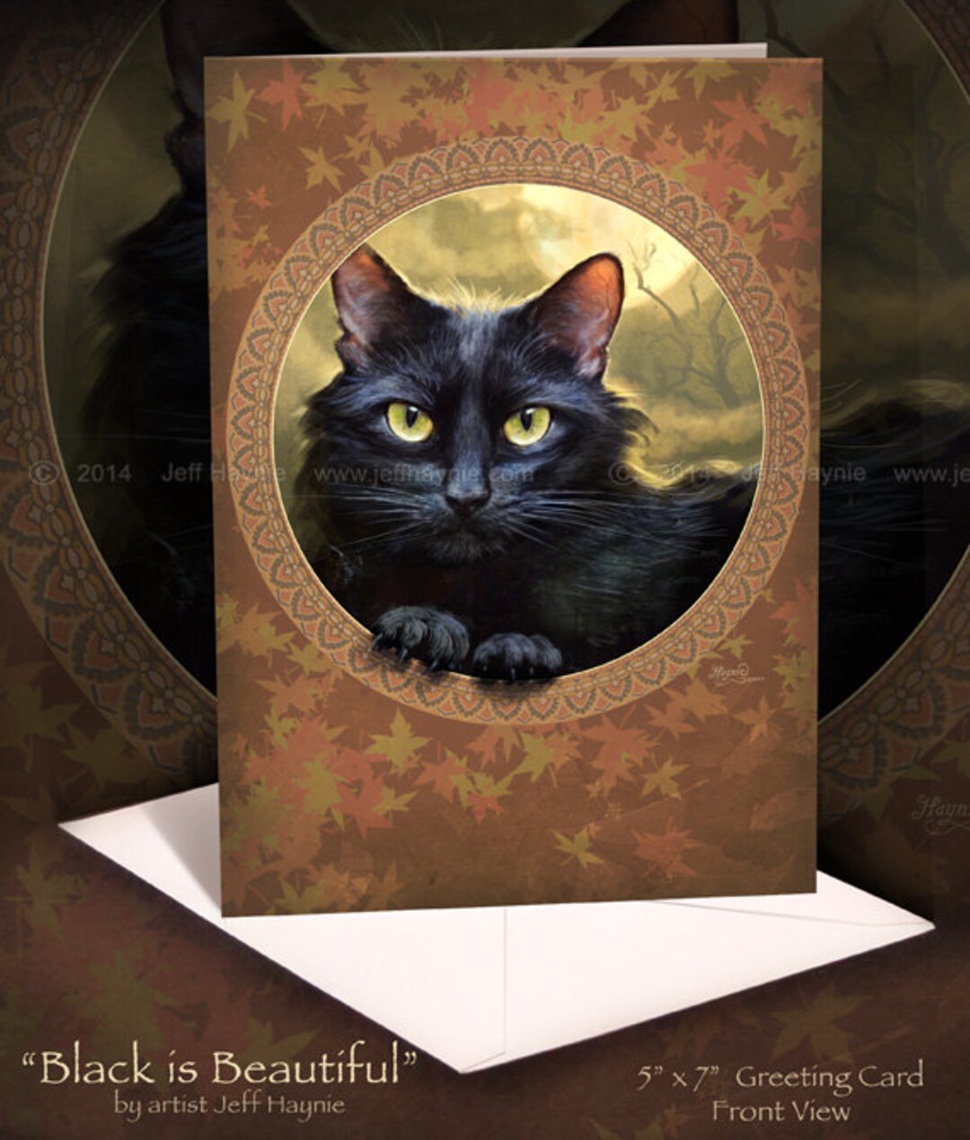 Blank Greeting Card // Black Cat // Black Cat Art // Stationery ...