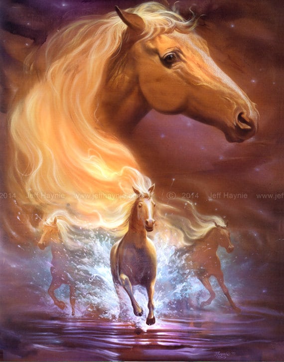 HORSE 油絵アート Horse,11 X 14 Print,horse Art Print,palomino,horse Art Wall Decor