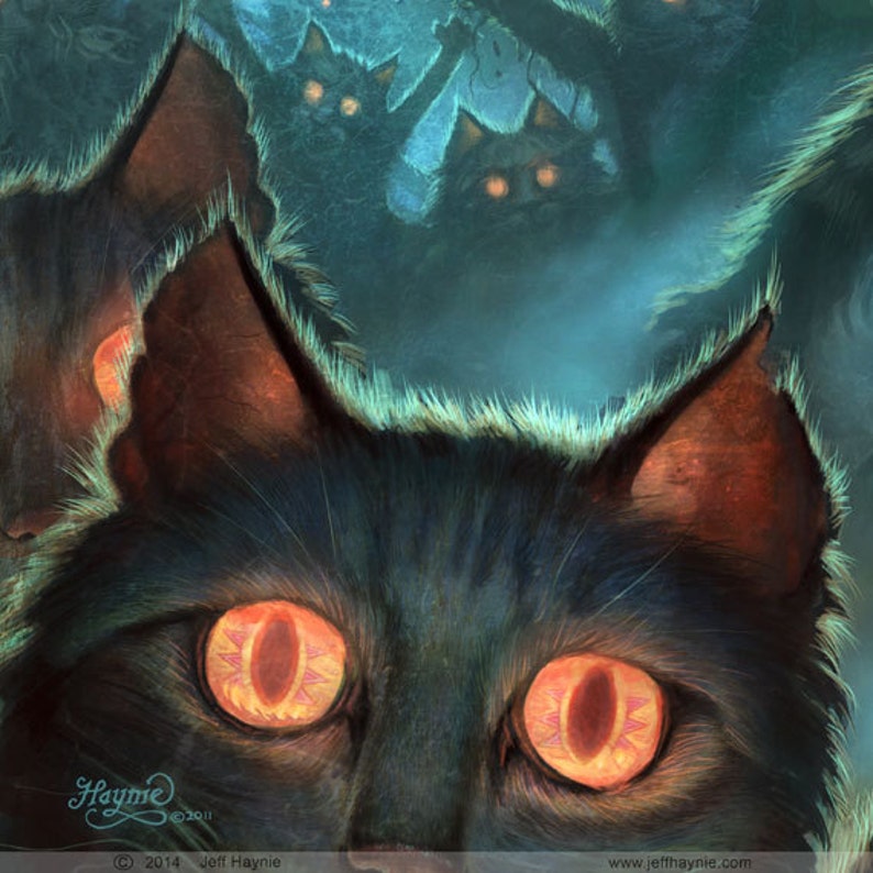 Zombie Cats Art Print // Zombies // Halloween / Undead Cat // Etsy