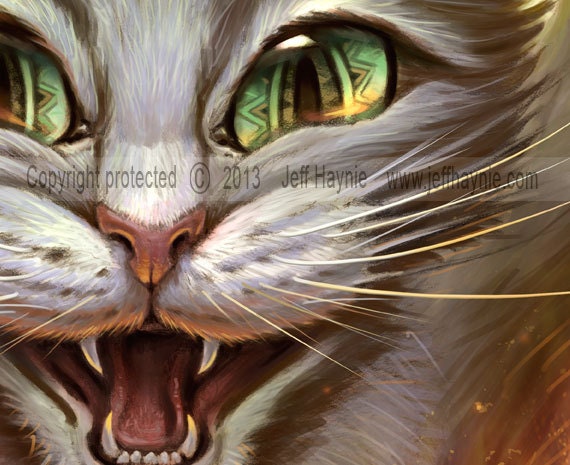 Mad Cat Angry Hissing or Coughing Cat Poster Print Paper OR Wall Vinyl