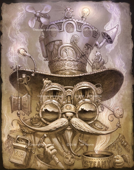 steampunk mad hatter drawing