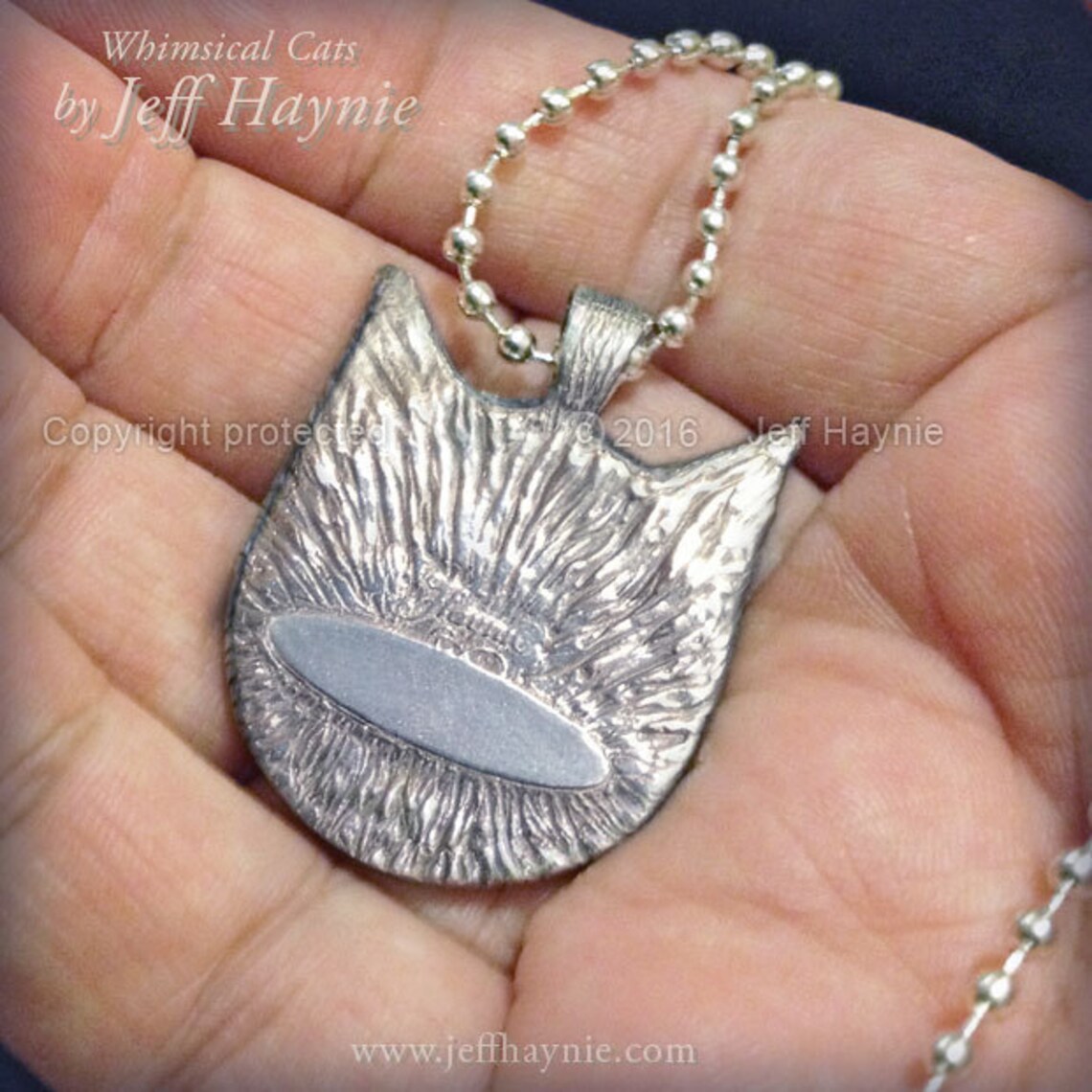 Black and White Cat Pendant // Cat Necklace Resin Pendant // Etsy