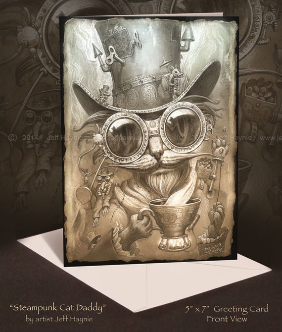Carte De Voeux Chat Steampunk Steampunk Carte Art Etsy Carte De Voeux Chat Steampunk Steampunk Carte Art Etsy