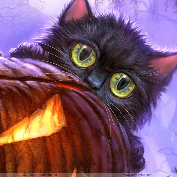 Scaredy Cats // 8 X 10 PRINT // Cute Black Kittens // Autumn -  Portugal