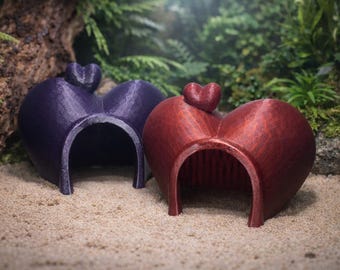 Heart Hideout Habitat | Hermit Crab & Reptile Enrichment Hide
