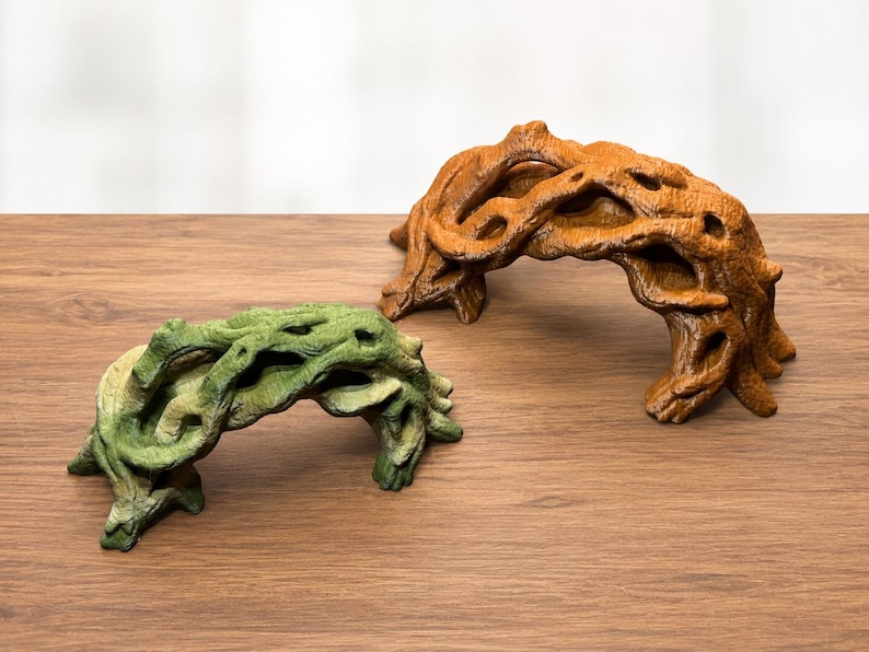 Twisted Driftwood Bridge – 3D Printed PLA Climb Hide Foraging Bridge immagine 3