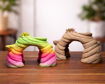 Succulent Arch Hide and Feeding Station | 3-in-1 Enrichment Piece