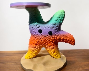 Starfish Food Dish Platform for Hermit Crabs | 3D Printed PLA Feeding Stand | Elevated Food Bowl Holder | Colorful Crabitat Decor