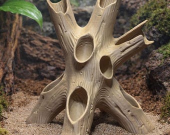 Forage & Climb Adventure Tree | Hermit Crab Foraging Climb Enrichment Toy | Treat-Hide Holes | 3D Printed PLA