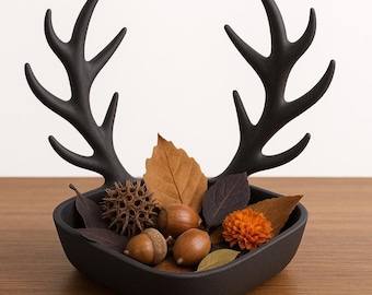 Antler Foraging Dish | Woodland Christmas Tank Decor (3D Printed PLA)