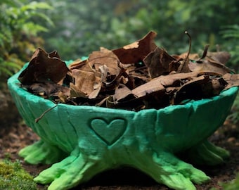 Love Tree Trunk Foraging Dish | 3D Printed PLA Feeding Bowl | Leaf Litter or Staple Dish