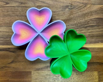 Hermit Crab Food Dish | 4-Compartment Clover Tray | Heart-Shaped Feeding Dish | 3D Printed PLA
