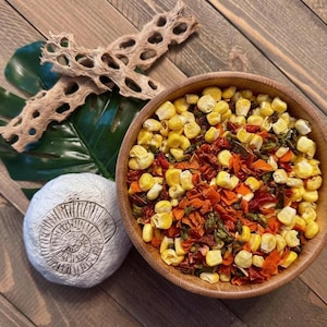 Fiesta Corn Mix - Mixture of Dehydrated corn, carrots and bell peppers for Hermit Crabs