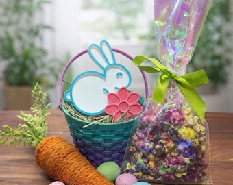 Hermit Crab Easter Basket Gift Set | Basket with Treats, Rabbit Dish and Flower Dish