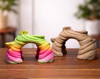 Succulent Arch Hide and Feeding Station | 3-in-1 Enrichment Piece