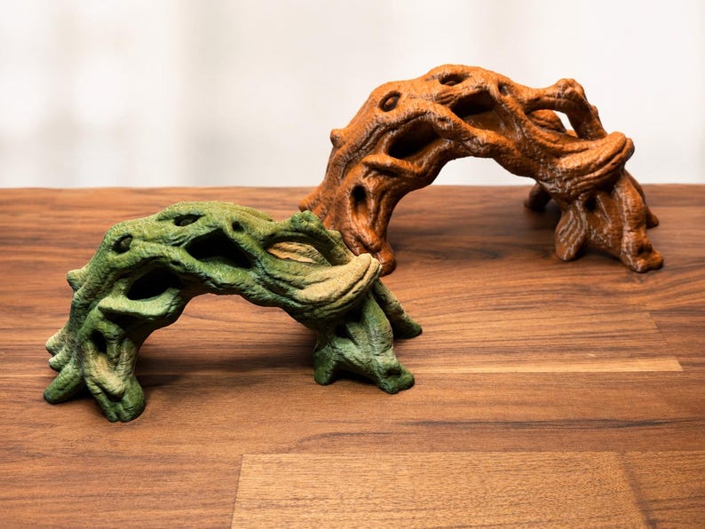 Twisted Driftwood Bridge – 3D Printed PLA Climb Hide Foraging Bridge immagine 2