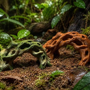 Twisted Driftwood Bridge – 3D Printed PLA Climb Hide Foraging Bridge immagine 1