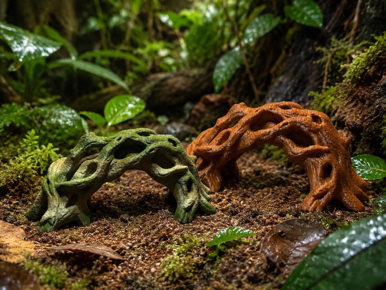 Twisted Driftwood Bridge – 3D Printed PLA Climb Hide Foraging Bridge immagine 1