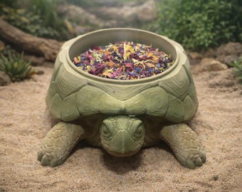 Turtle Foraging Food Dish | Hermit Crab, Reptile & Invertebrate Enrichment Bowl