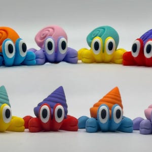 3D Printed Hermit Crab Figurines  Articulated Legs  4 Color Options  Choose Shell Style & Pack