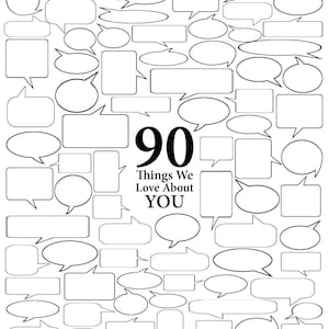 90 Dinge, die wir an dir lieben - Vektorgrafik