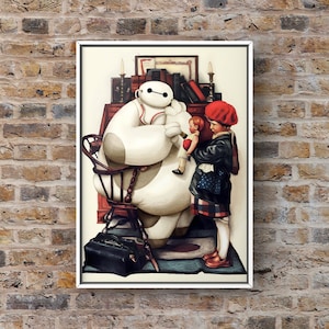 Baymax - Big Hero 6 vs Norman Rockwell 11&quot; x 17&quot;