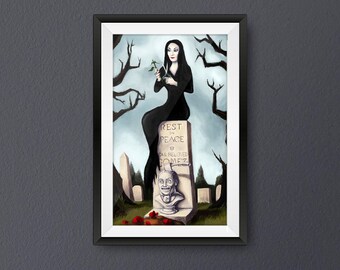 Morticia Addams- The Addams Family Haunted Mansion Stretch Portraits - 11"x 17"