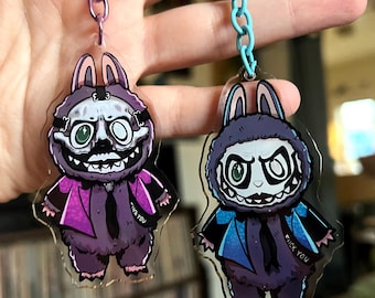 LaPuPu IV & V Acrylic Keychain | LaBubu inspired Satanic Popes | Keyring