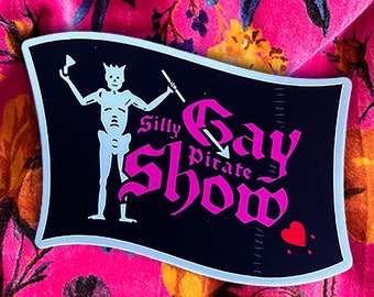 Our Flag Means Death Pride Sticker | Silly Gay Pirate Show Vinyl Sticker | Stede & Blackbeard Inspired | Queer Pirate Gift