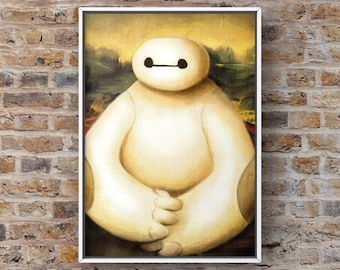 Baymax -- Big Hero 6 vs The Mona Lisa 11" x 17"