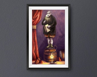 Uncle Fester Addams- The Addams Family Haunted Mansion Stretch Portraits - 11"x17"