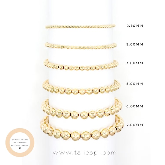 The Katie 3mm 4mm 5mm 6mm 8mm 14k Gold Filled Bead Bracelet non Tarnish Gold  Filled Beaded Bracelet Gold Bead Bracelet -  Israel