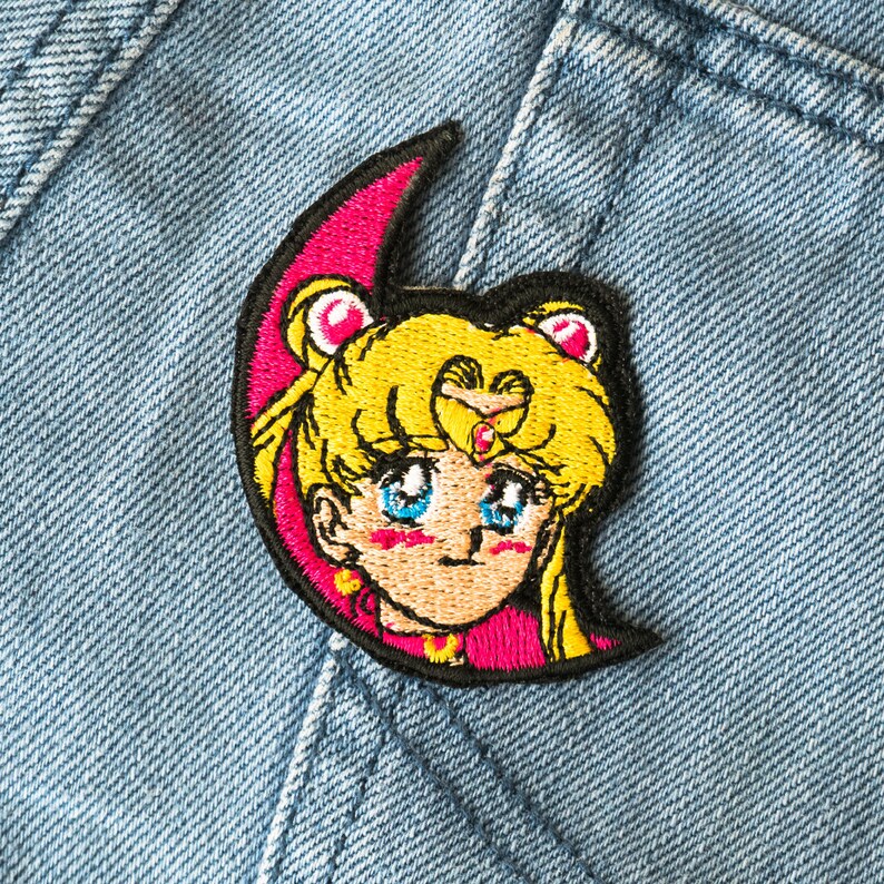 Moon Girl Iron on Embroided patch