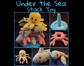 UNDER THE SEA -  Stack Toy - pdf pattern